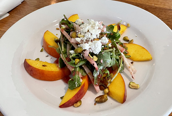 We offer seasonal dinner pop-ups that include elevated meals like this colorful poached peach salad. Visit out Neighborhood Restaurant Eastport Kitchen for the best breakfast and lunch in Annapolis.