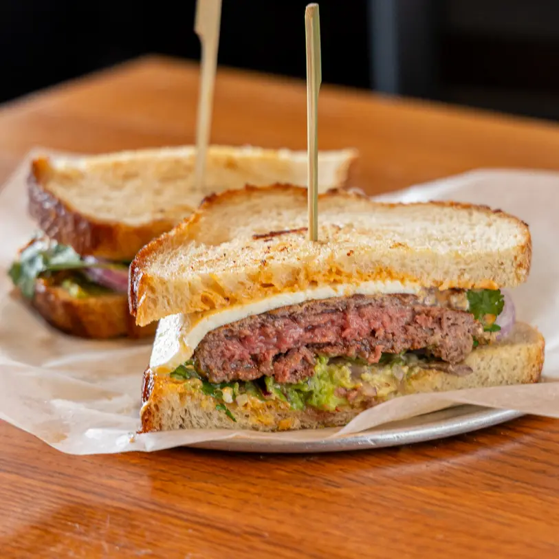 The bongo-burger melt on sourdough is full of scratch-made-menu flavors like guacamole and special chipotle sauce